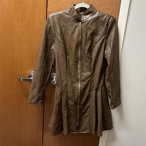 Brown leather dress